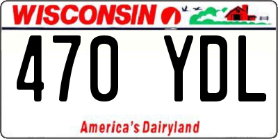 WI license plate 470YDL