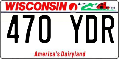 WI license plate 470YDR