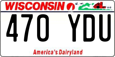 WI license plate 470YDU