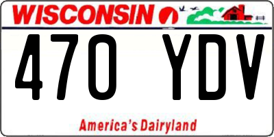 WI license plate 470YDV