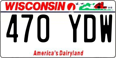 WI license plate 470YDW
