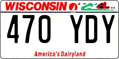 WI license plate 470YDY