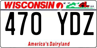 WI license plate 470YDZ