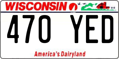 WI license plate 470YED