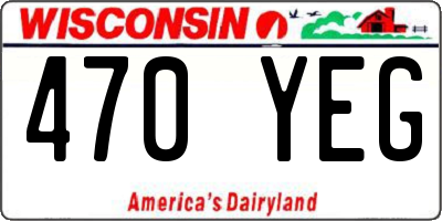 WI license plate 470YEG