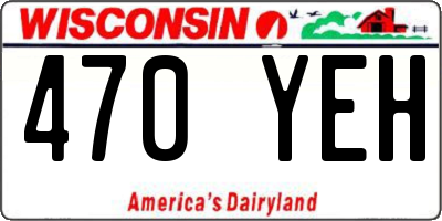 WI license plate 470YEH