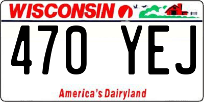 WI license plate 470YEJ