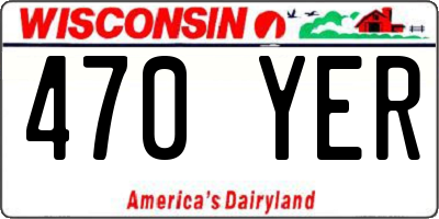 WI license plate 470YER