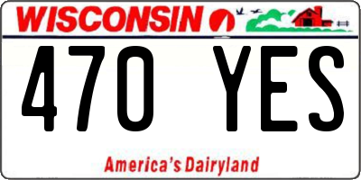 WI license plate 470YES