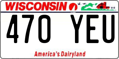WI license plate 470YEU