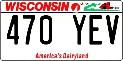 WI license plate 470YEV