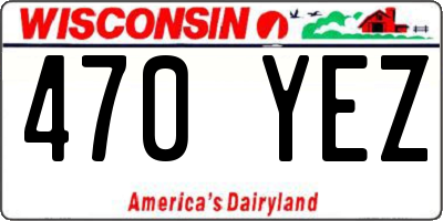 WI license plate 470YEZ