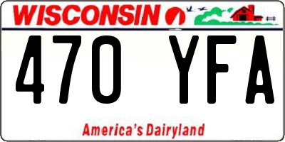 WI license plate 470YFA