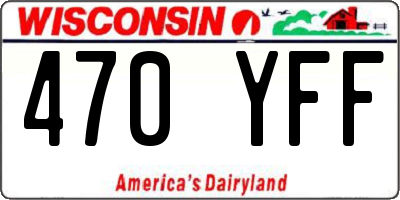 WI license plate 470YFF