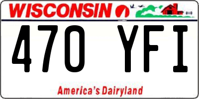 WI license plate 470YFI