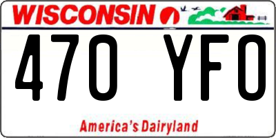 WI license plate 470YFO