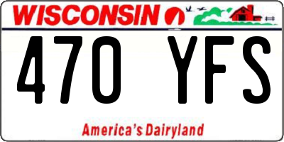 WI license plate 470YFS