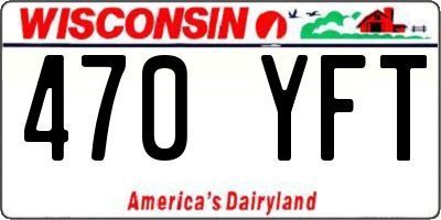 WI license plate 470YFT