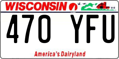 WI license plate 470YFU