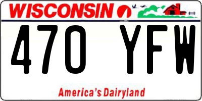 WI license plate 470YFW