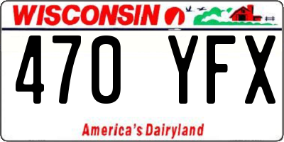 WI license plate 470YFX