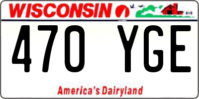 WI license plate 470YGE