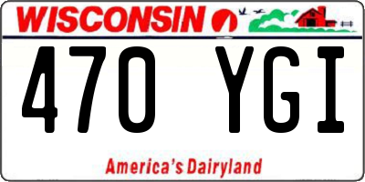 WI license plate 470YGI
