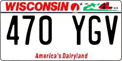 WI license plate 470YGV