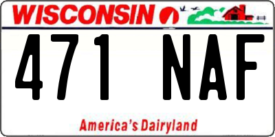 WI license plate 471NAF