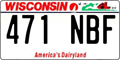 WI license plate 471NBF