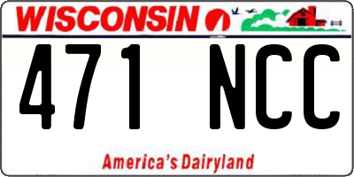 WI license plate 471NCC