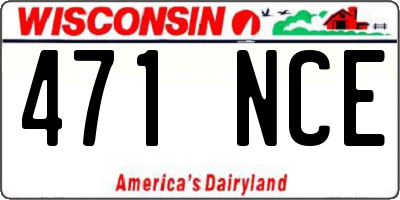WI license plate 471NCE
