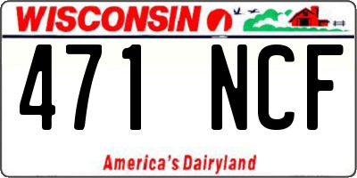 WI license plate 471NCF