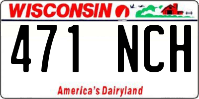 WI license plate 471NCH