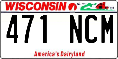 WI license plate 471NCM