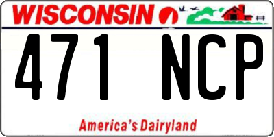WI license plate 471NCP