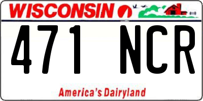 WI license plate 471NCR