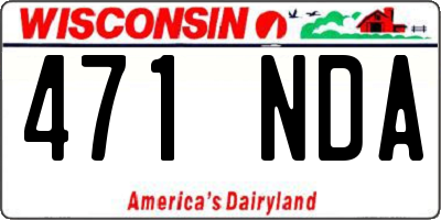 WI license plate 471NDA