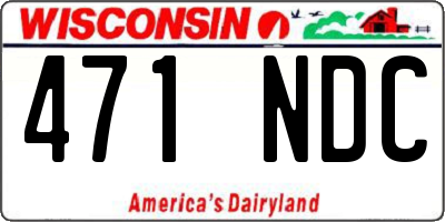 WI license plate 471NDC