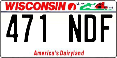 WI license plate 471NDF