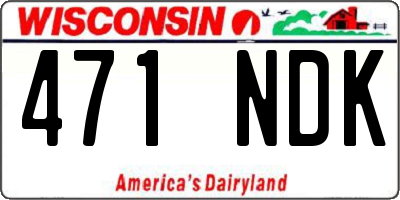 WI license plate 471NDK