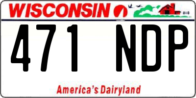 WI license plate 471NDP