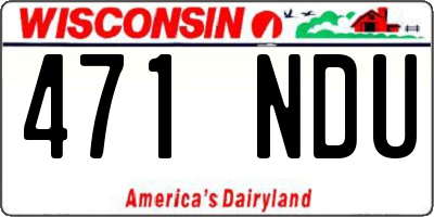WI license plate 471NDU