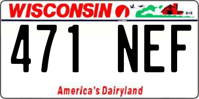 WI license plate 471NEF