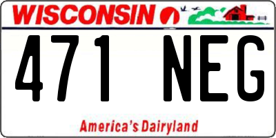 WI license plate 471NEG