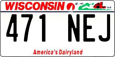 WI license plate 471NEJ