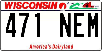 WI license plate 471NEM