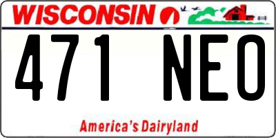 WI license plate 471NEO