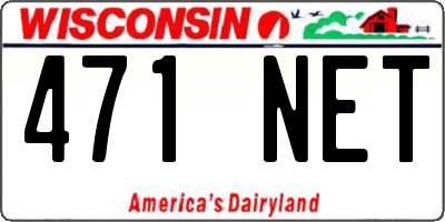 WI license plate 471NET