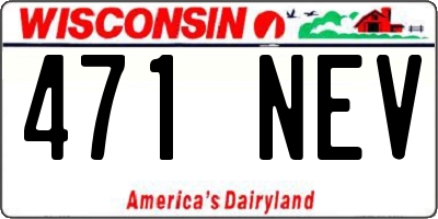 WI license plate 471NEV